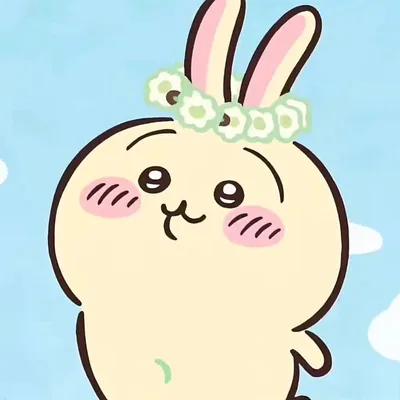 Cute Usagi wearing a flower crown with blushing cheeks Profile Picture