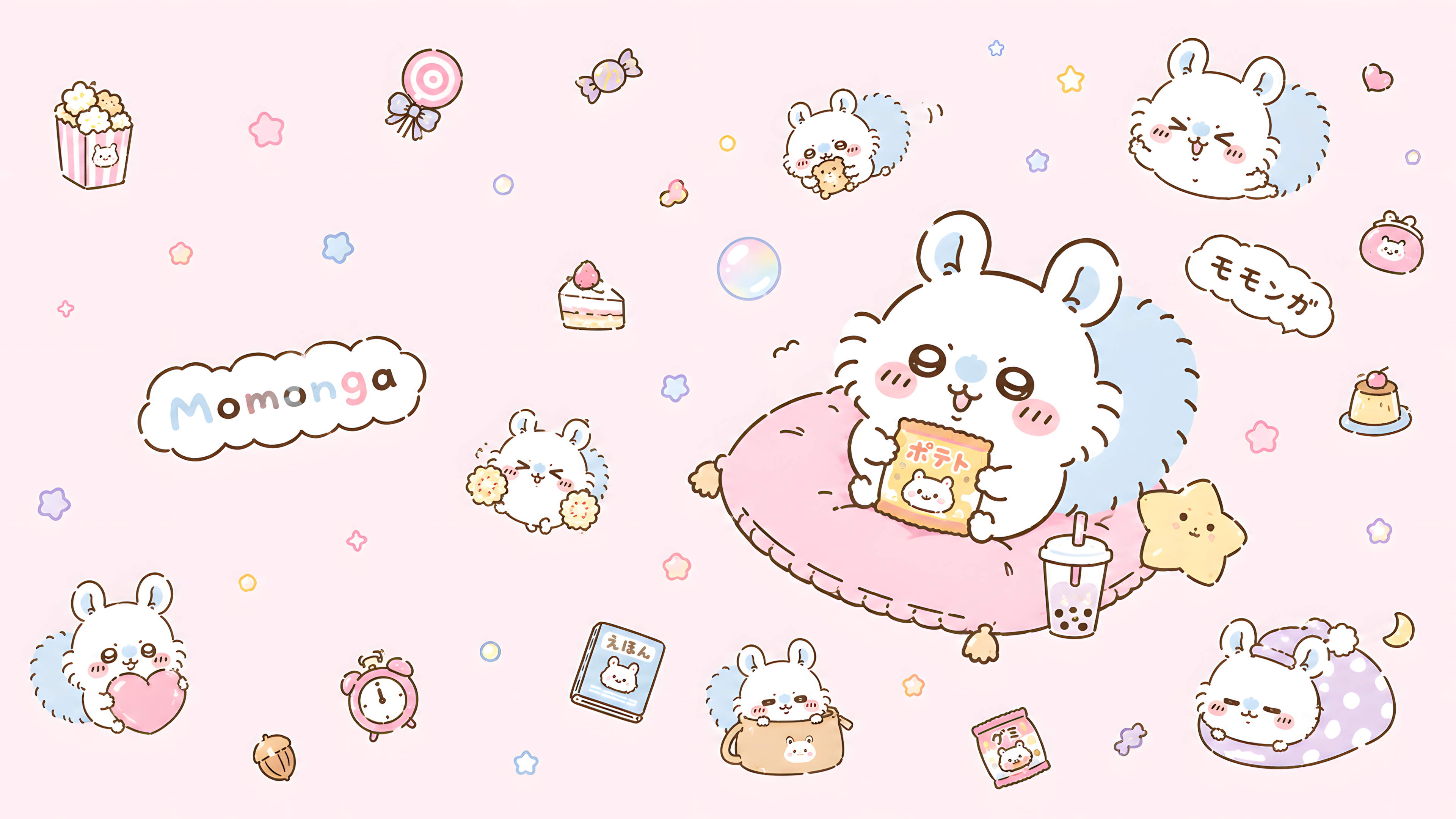 Competur Background Momonga Character Desktop/PC/Laptop Wallpaper - Chiikawa Wallpaper