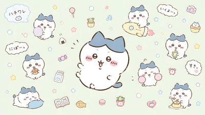 Cute Hachiware character collection with various fun poses for PC Wallpaper