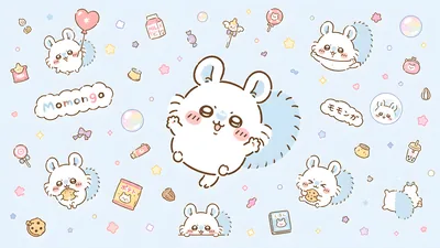 Adorable Momonga with sweets and bubbles for PC Background
