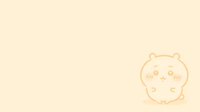 Cute minimalist cream-colored Chiikawa character aesthetic for PC Wallpaper