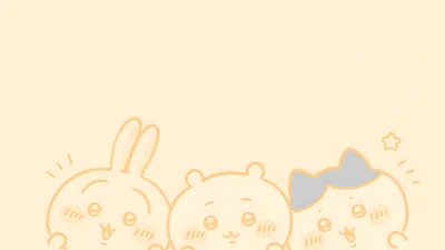 Cute Usagi, Chiikawa, and Hachiware peeking for PC Wallpaper