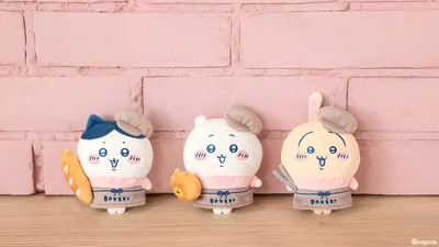 하치와레, 치이카와, 우사기 베이커리 테마 인형 핑크 벽돌 데스크톱 배경화면