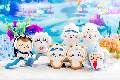 치이카와, 하치와레, 모몽가의 귀여운 바다 생물 코스튬 데스크톱 배경화면