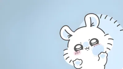 Adorable Momonga peeking on a light blue for PC Background