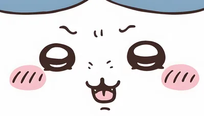 Cute Hachiware close-up face with fangs for PC Wallpaper