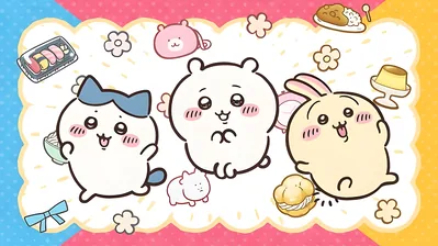 ちいかわ、ハチワレ、うさぎが美味しいスイーツに囲まれた可愛いPC向け高画質壁紙