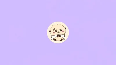 ちいかわの幼少期ラッコがマントを着た紫色シンプルの可愛いPC壁紙