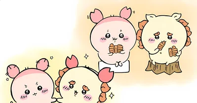 함께 간식을 먹으며 귀여운 포즈를 취하는 시사와 후루혼야 데스크톱 고화질 배경화면