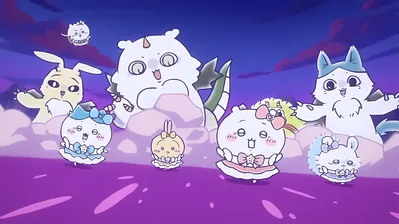 ちいかわとうさぎたちが魔法少女に変身してあのこと共演する可愛いPC壁紙
