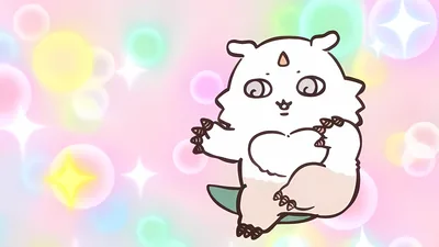 Cute Aoko surrounded by pastel bubbles and sparkles for PC Wallpaper