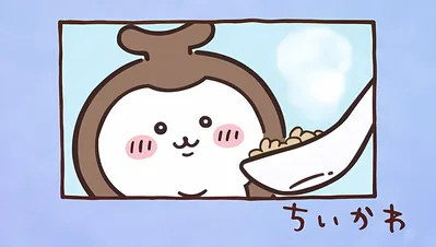 Cute Chiikabu being fed with a big spoon Anime Wallpaper for PC Background