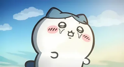 Touching emotional scene of crying Hachiware under the blue sky for PC 4K Image