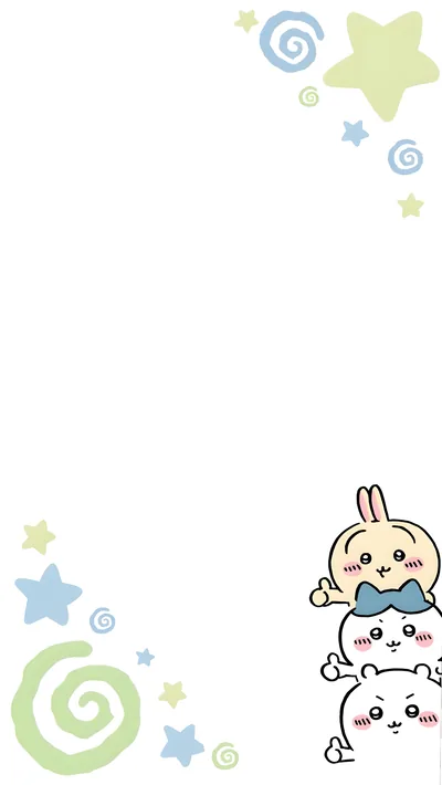 Cute Chiikawa, Hachiware, and Usagi stacked with thumbs up for Phone Wallpaper