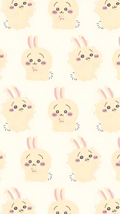Adorable Usagi pattern eating snacks and making funny faces for Phone Wallpaper