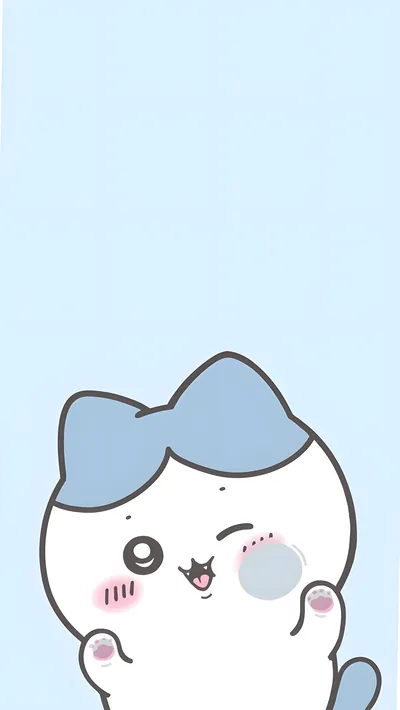 윙크하며 손을 흔드는 귀여운 하치와레 스마트폰 배경화면