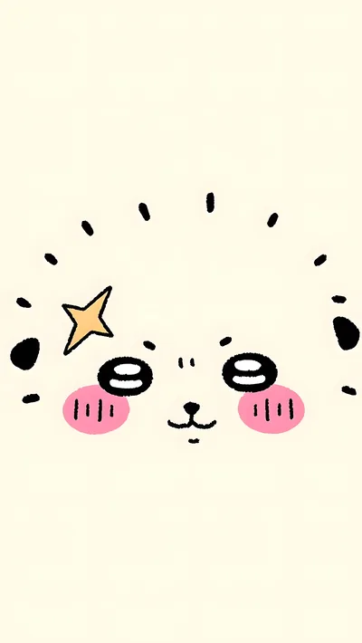 星のヘアピンをつけたモモンガの可愛い顔アップ ちいかわスマホ壁紙