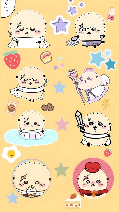 ちいかわの人気キャラクターラッコの可愛いポーズやスイーツ満載の高画質スマホ壁紙
