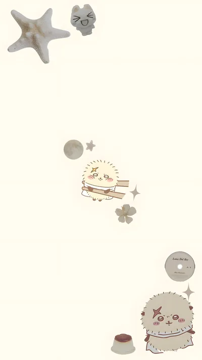 ちいかわのラッコがウニ寿司に変身した可愛いイラストとプリンのスマホ待ち受け