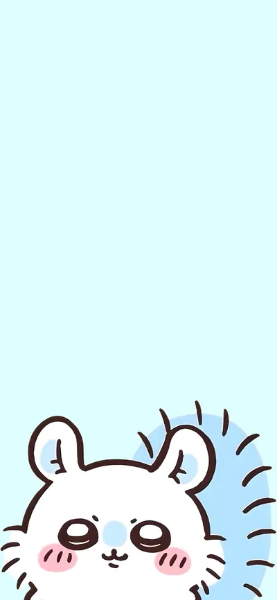 Cute Momonga peeking on a pastel blue background for Phone Wallpaper