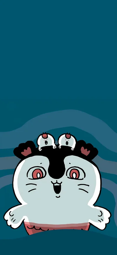 치이카와 세이렌과 바다 풍경이 담긴 귀여운 스마트폰 배경화면