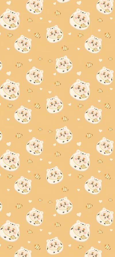 アザラシをかぶってクマノミを抱っこする可愛いシーサーのスマホ壁紙