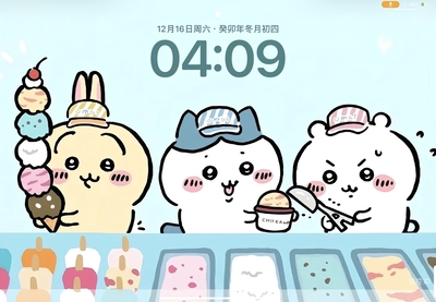 치이카와, 우사기 등이 아이스크림 가게 운영 - 치이카와 데스크톱 배경