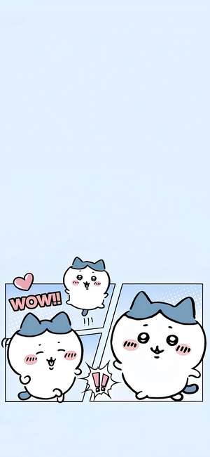 吉伊卡哇角色们可爱互动的漫画风壁纸